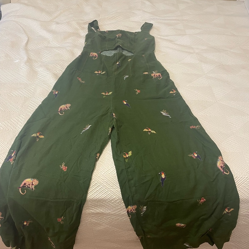 Farm Rio Green Tropical Print jumpsuit - Picture 2 of 5